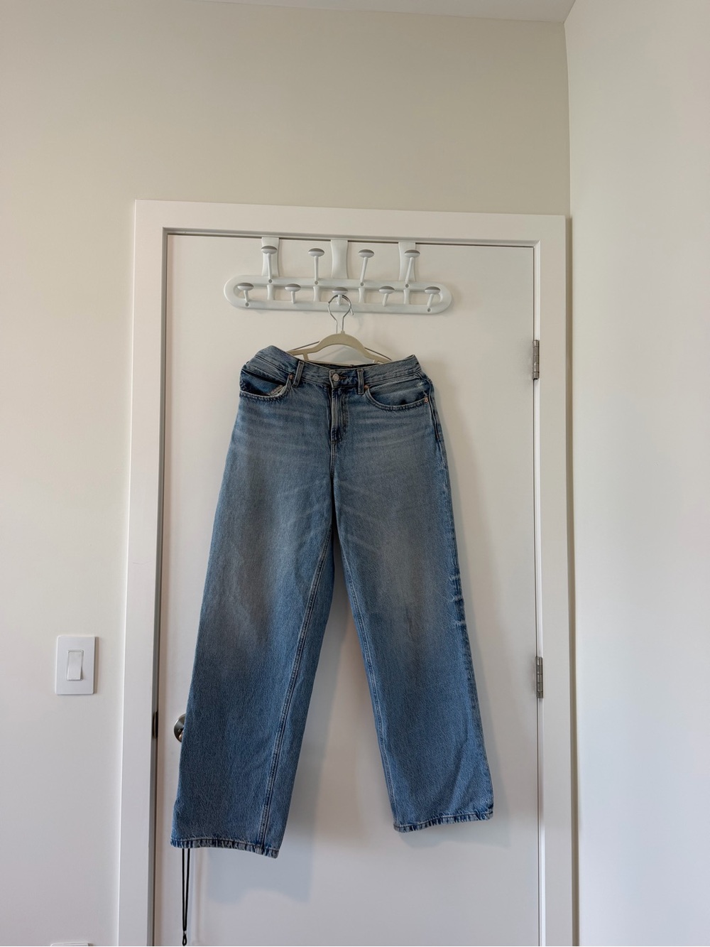 Garage Women's Low Rise Baggy Jeans in Light Blue Wash